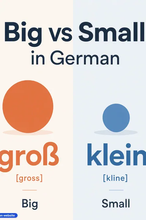 Big vs Small in German vocabulary chart
