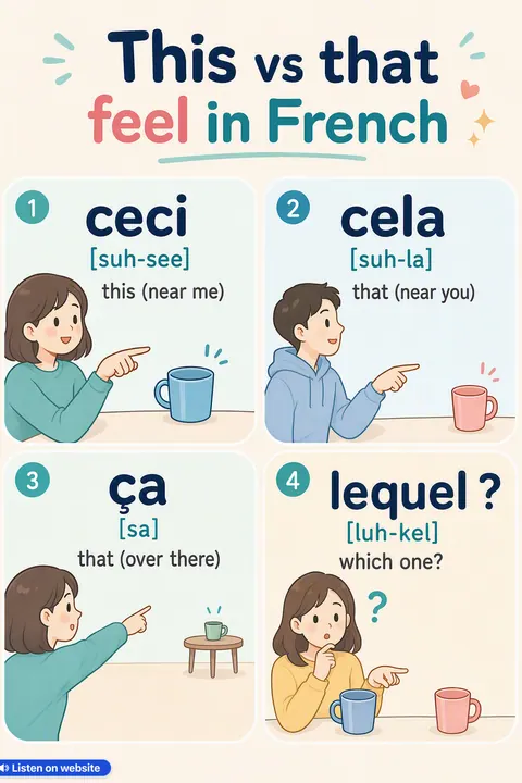 This vs that feel in French vocabulary chart