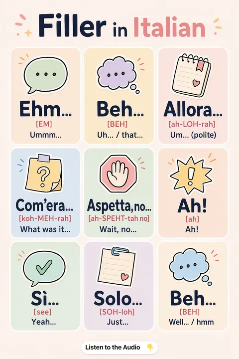 Filler in Italian vocabulary chart