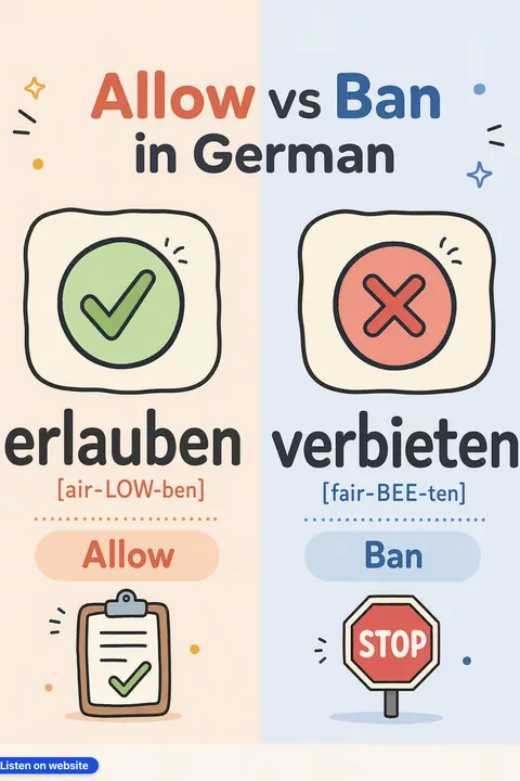 Allow vs Ban in German vocabulary chart