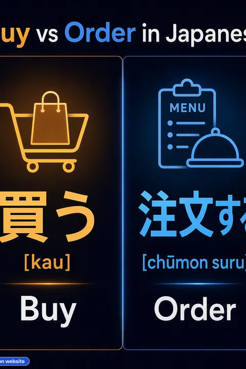 Buy vs Order in Japanese vocabulary chart
