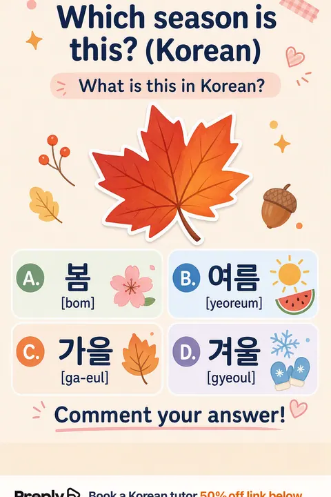 Which season is this in Korean vocabulary chart