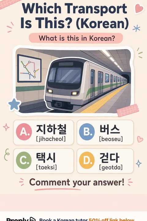 Which Transport is this in Korean vocabulary chart