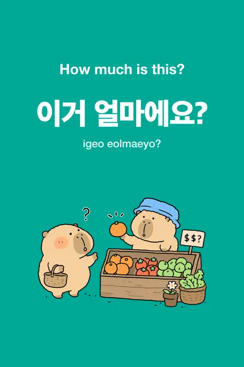 How Much Is This? in Korean vocabulary chart