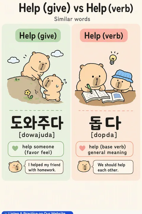 Need To Say "help" In Korean? in Korean vocabulary chart