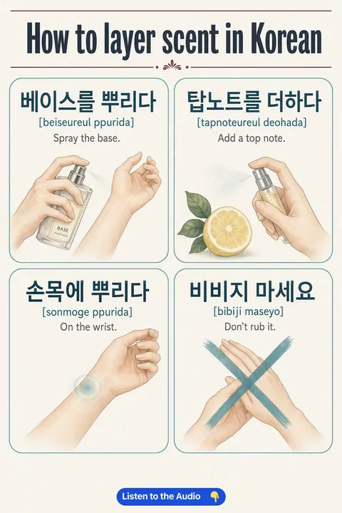 How To Layer Scent in Korean vocabulary chart