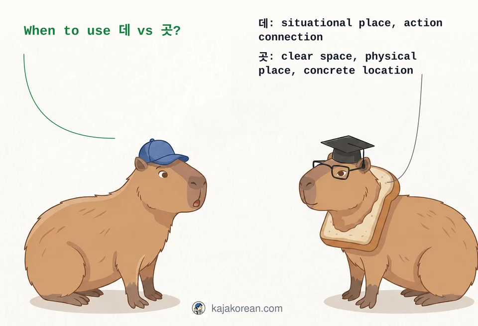 Comparison of Korean location words 데 and 곳