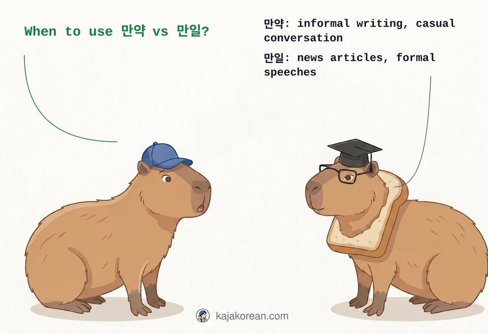 Comparison of Korean conditional words 만약 and 만일