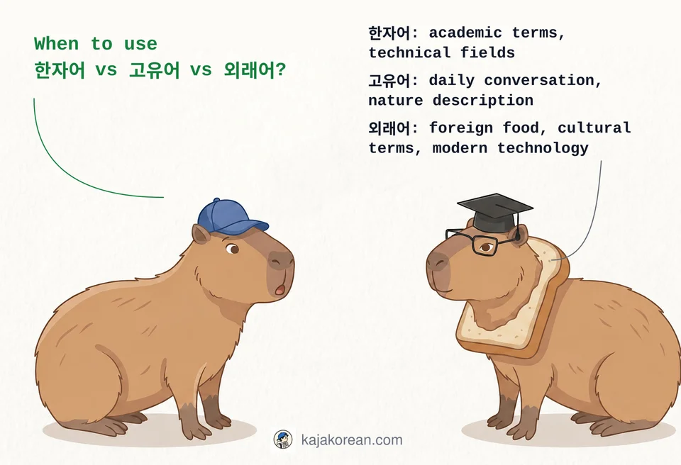 Comparison of Korean words: Hanja, native, and loanwords