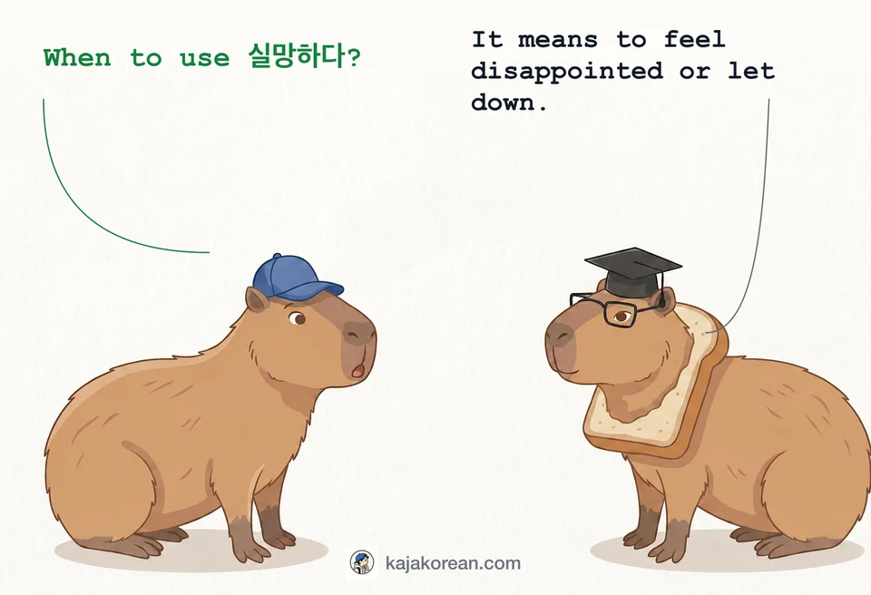 Meaning of the Korean verb 실망하다