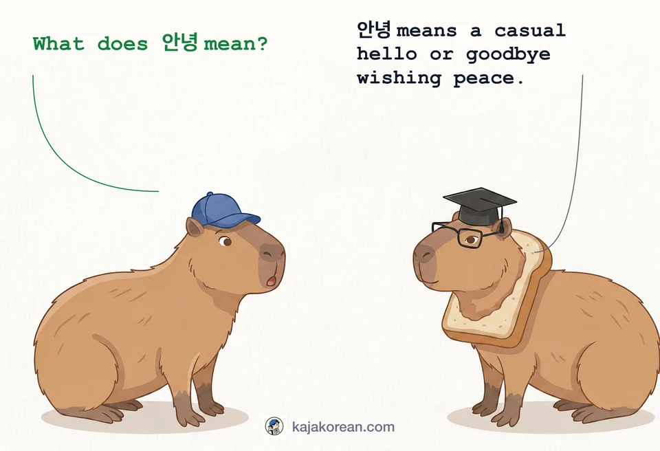 Korean word 안녕 meaning casual greeting