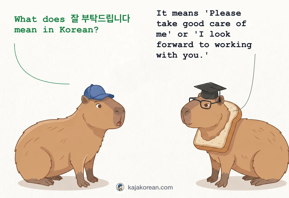Polite Korean phrase 잘 부탁드립니다 meaning