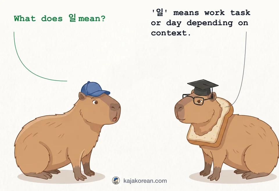 Korean word 일 meaning work or day