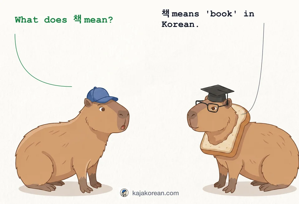 Korean word 책 meaning book