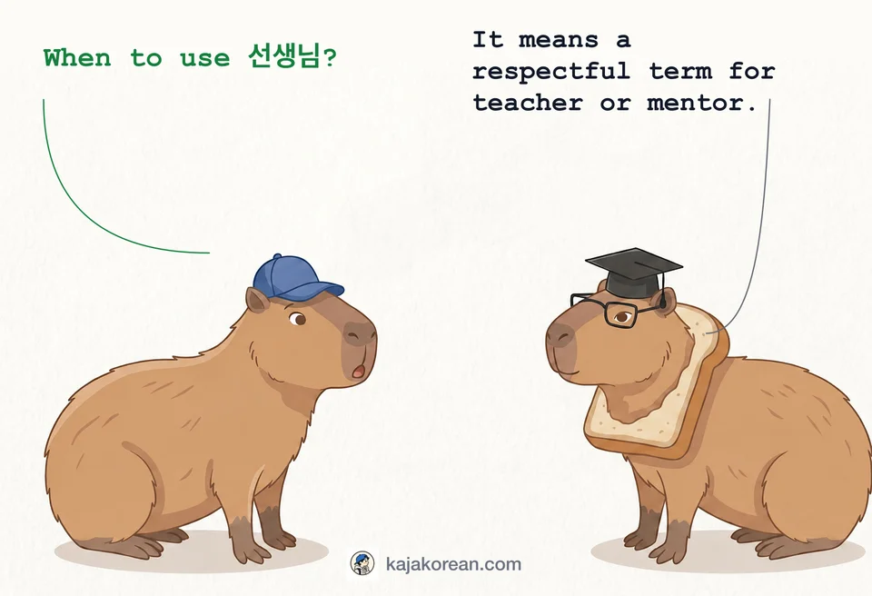 Korean word 선생님 meaning teacher