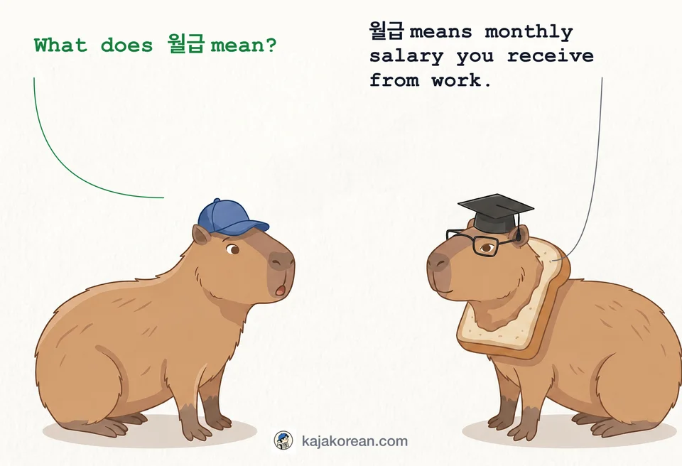 Monthly salary concept in Korean