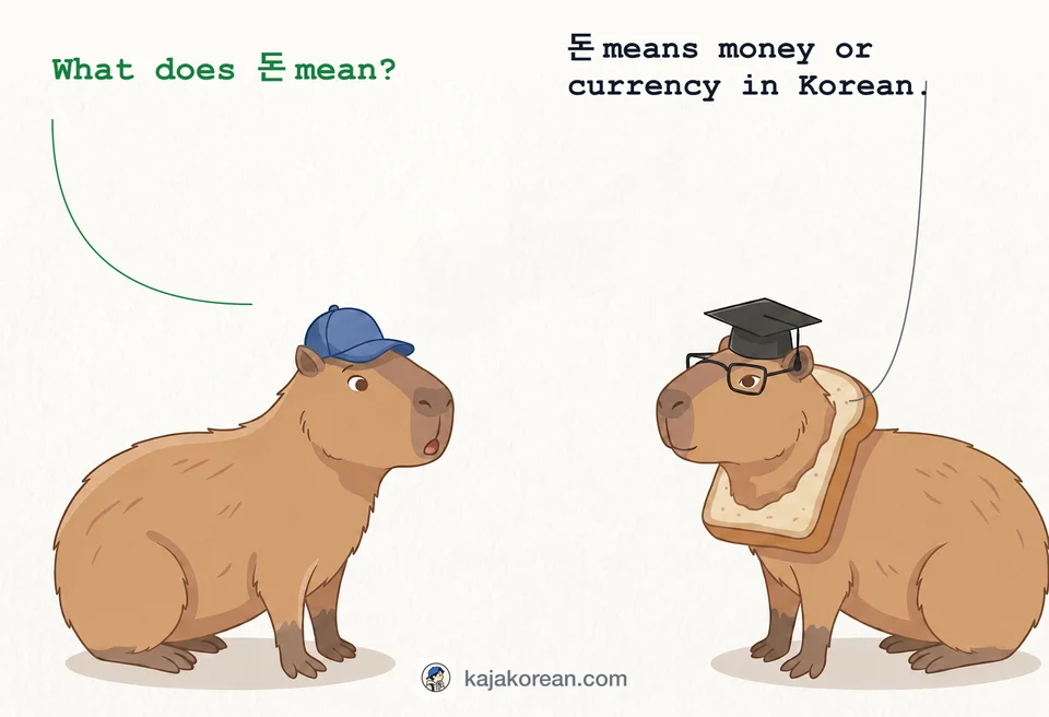Korean word 돈 meaning money