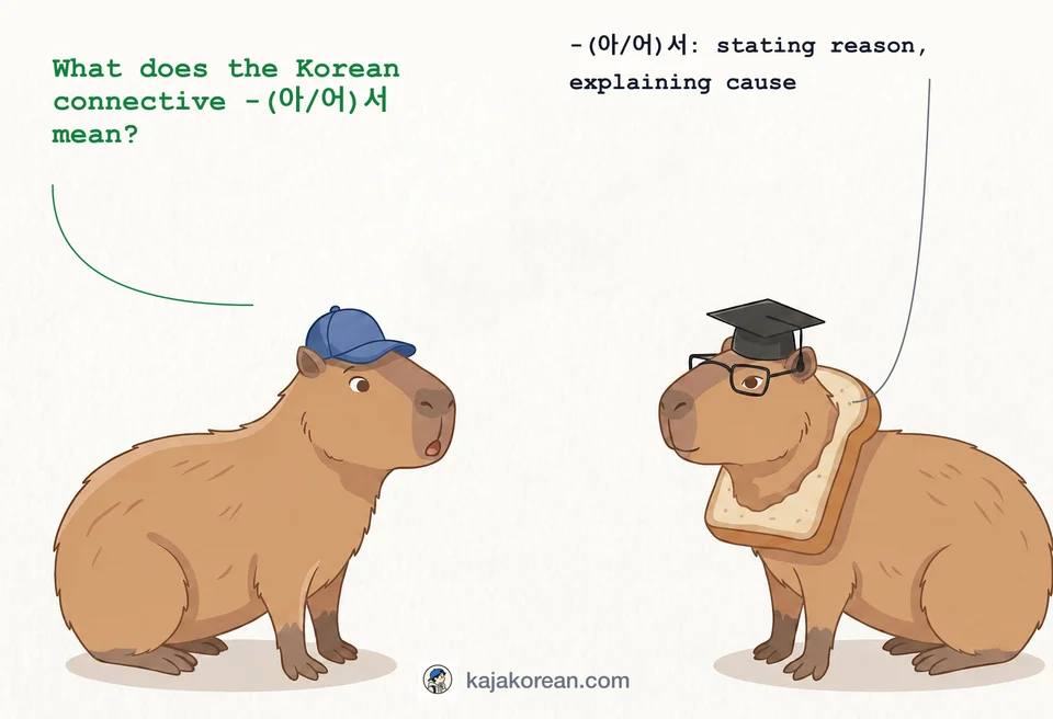 Korean grammar connective -(아/어)서 usage