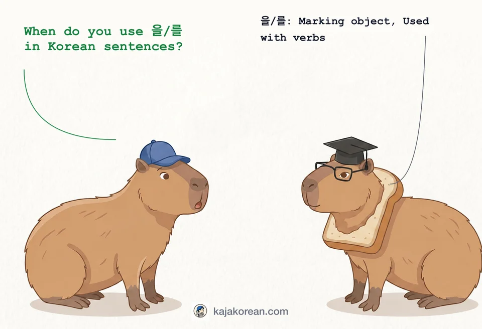 Korean object particle 을/를 usage guide