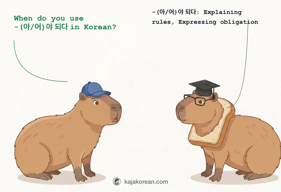 Korean grammar pattern -(아/어)야 되다 usage