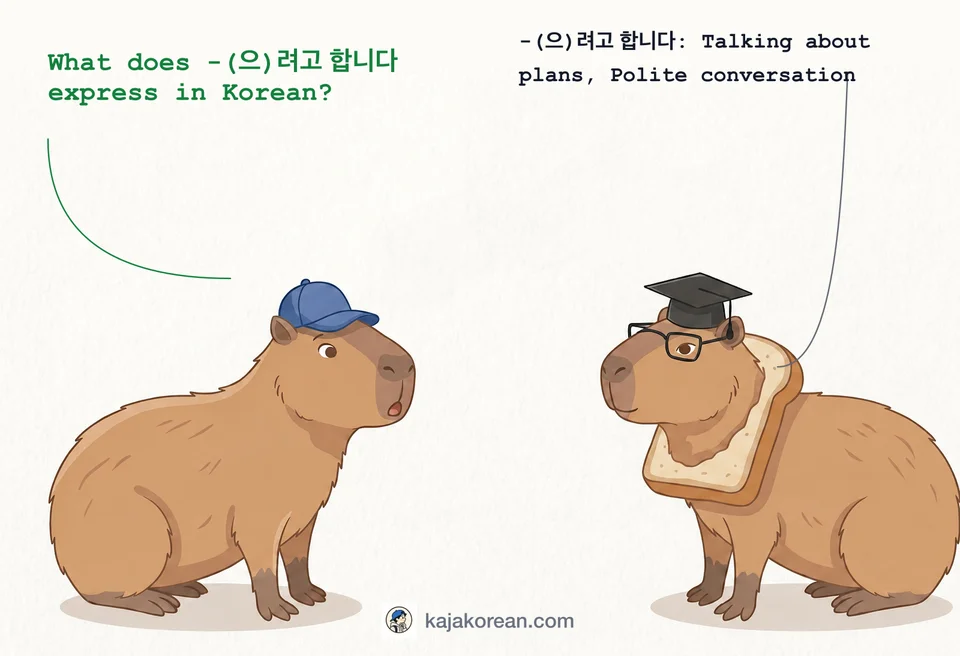 Korean grammar -(으)려고 합니다 usage guide