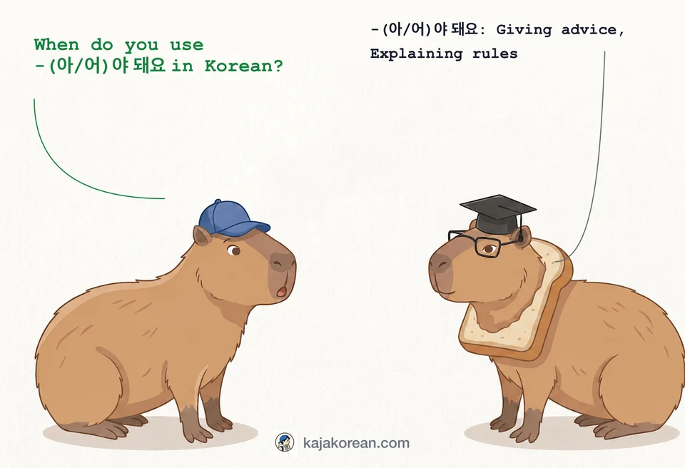 Example of Korean obligation expression -(아/어)야 돼요