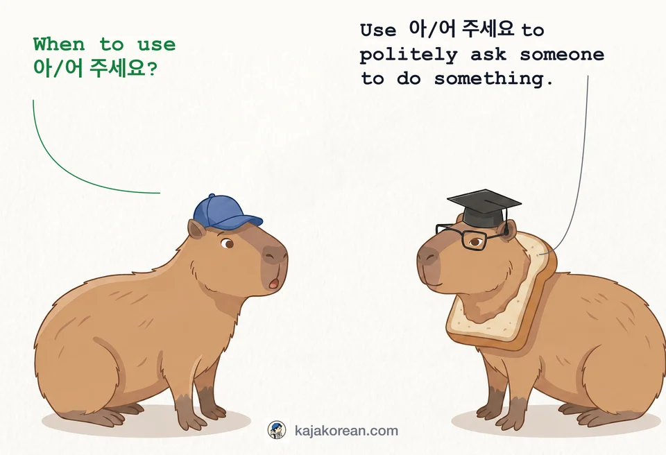 Example of polite request using 아/어 주세요