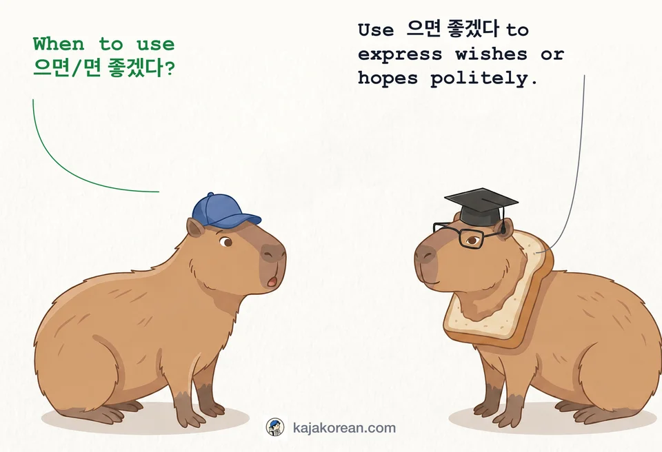 Korean grammar 으면 좋겠다 usage explanation