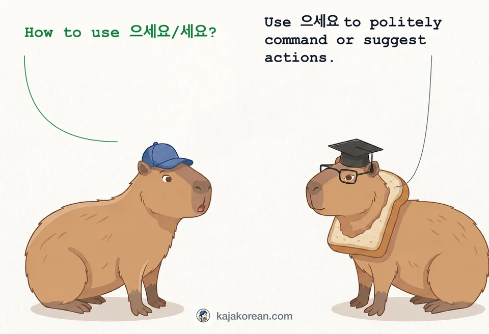 Korean polite command and suggestion ending 으세요