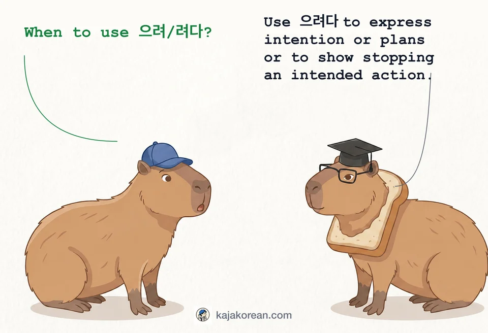 Korean grammar 으려다 usage explanation