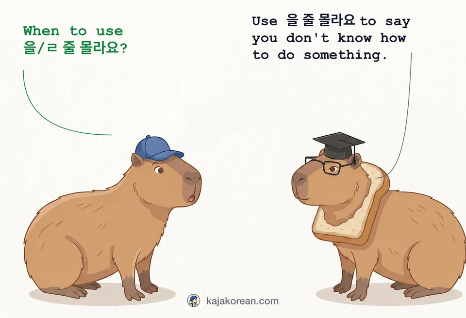 Korean phrase 을 줄 몰라요 usage explanation