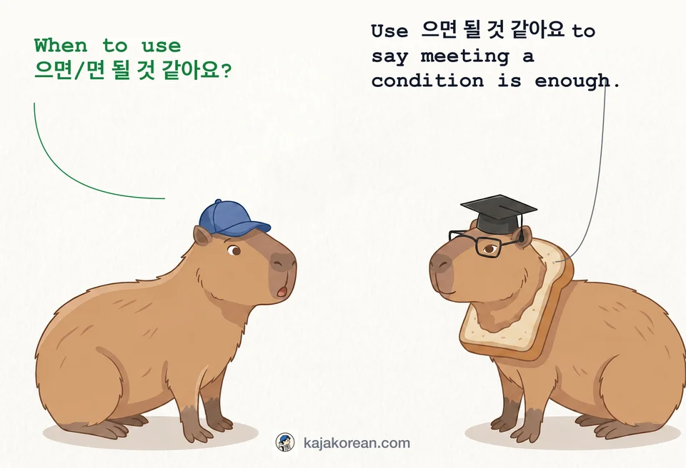 Example of Korean grammar 으면 될 것 같아요 usage