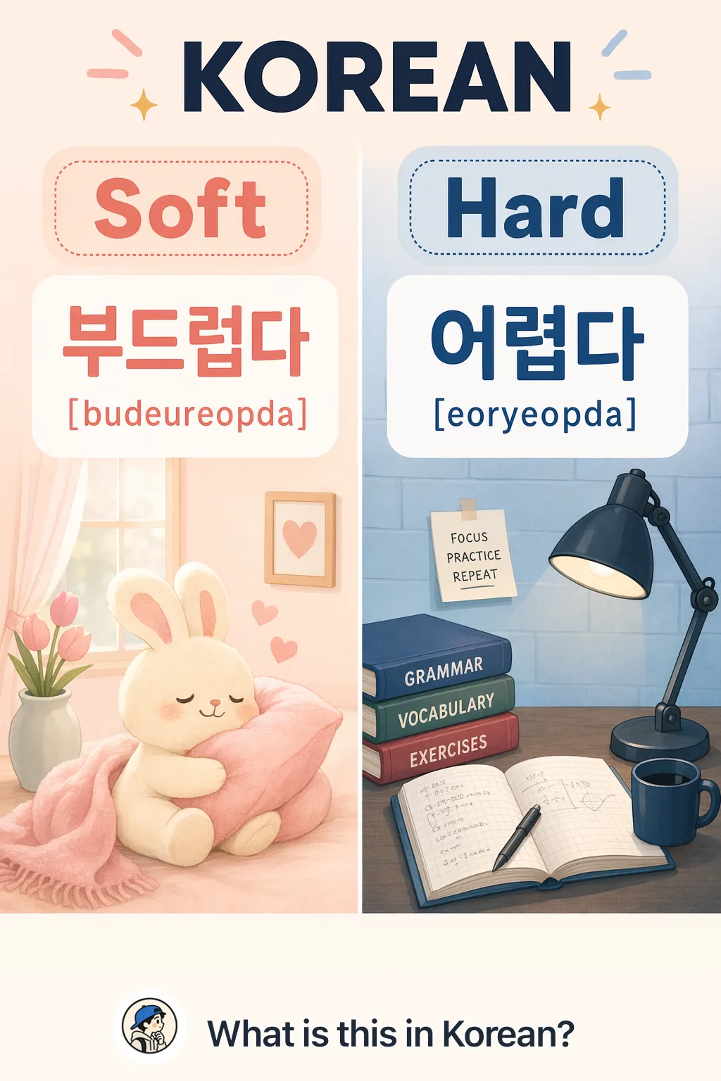 Soft vs Hard in Korean — Korean vocab chart