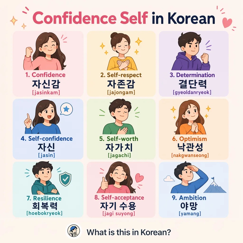 Confidence Self in Korean — Korean vocab chart