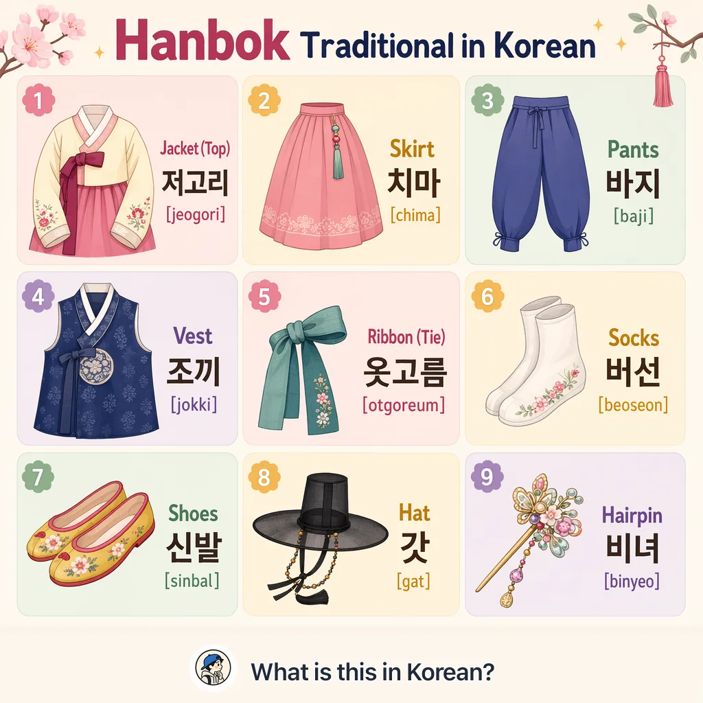 Hanbok Traditional in Korean — Korean vocab chart