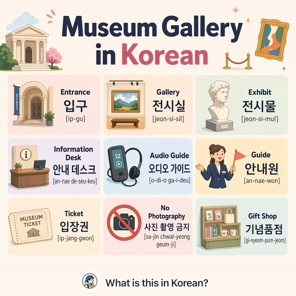 Museum Gallery in Korean — Korean vocab chart