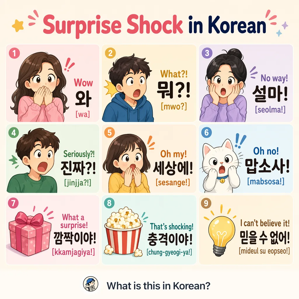 Surprise Shock in Korean — Korean vocab chart
