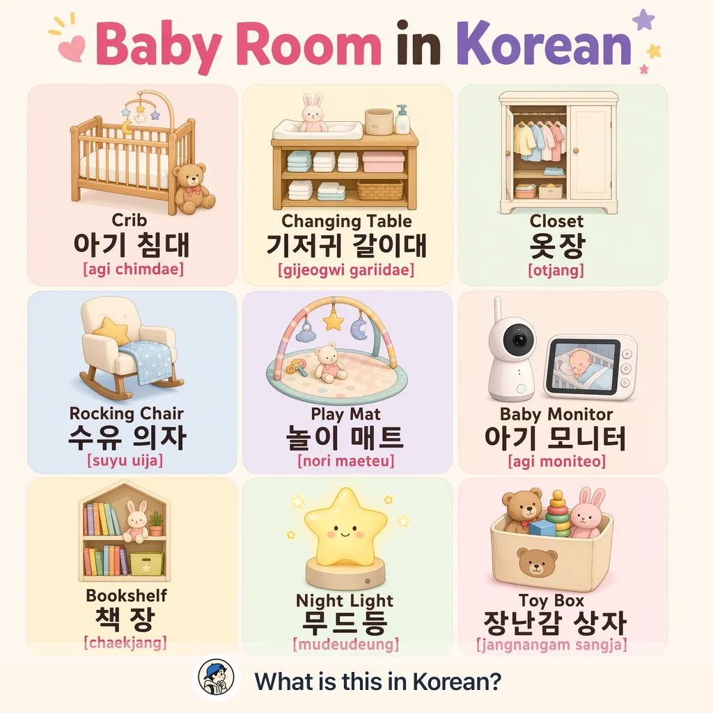 Baby Room in Korean — Korean vocab chart
