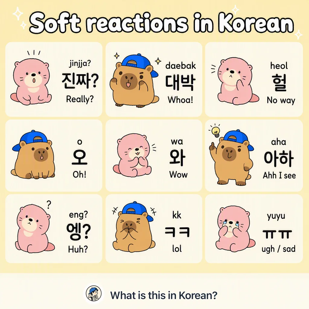 Soft reactions in Korean — Korean vocab chart