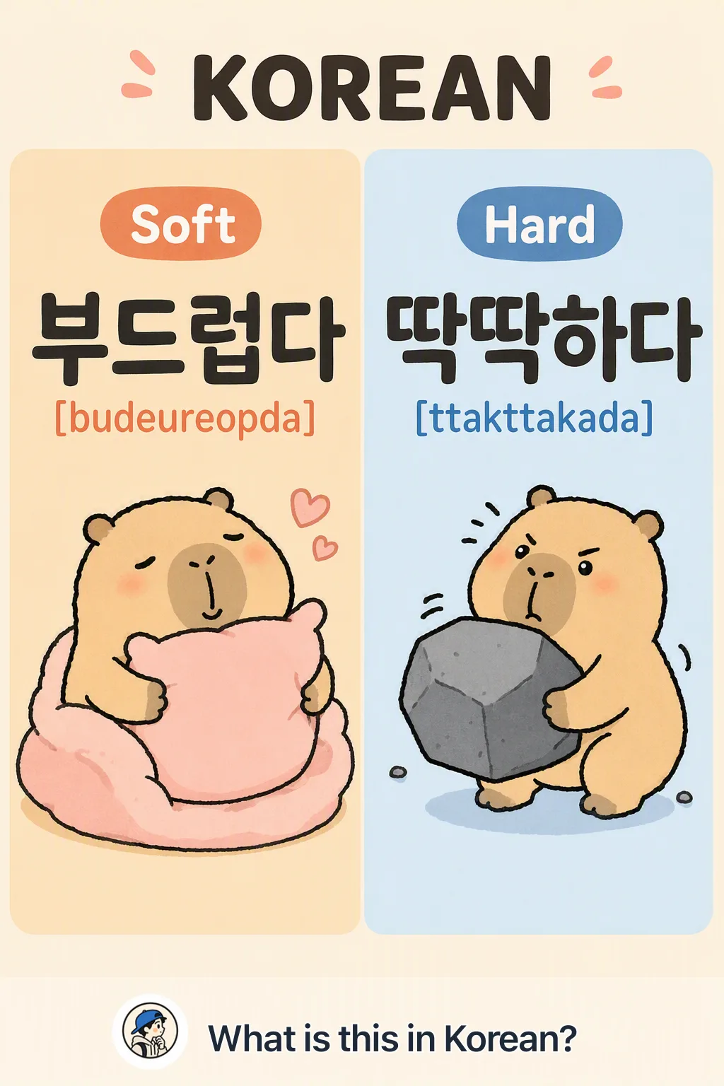 Soft vs Hard in Korean — Korean vocab chart