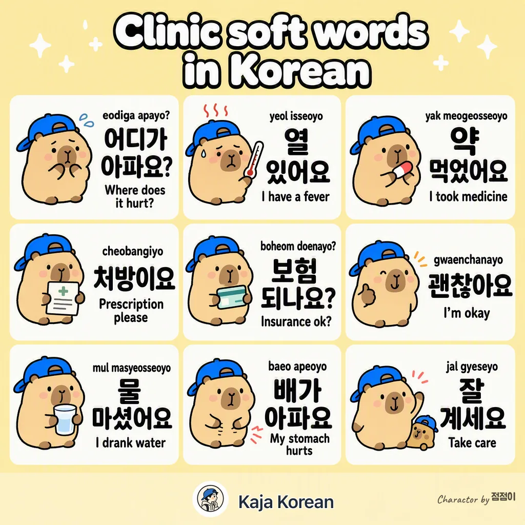 Clinic soft words in Korean — Korean vocab chart