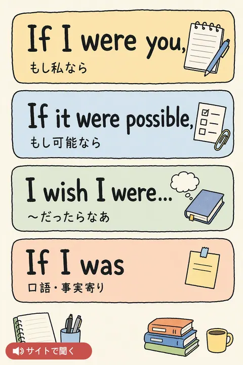 If I were — 仮定法 英単語チャート