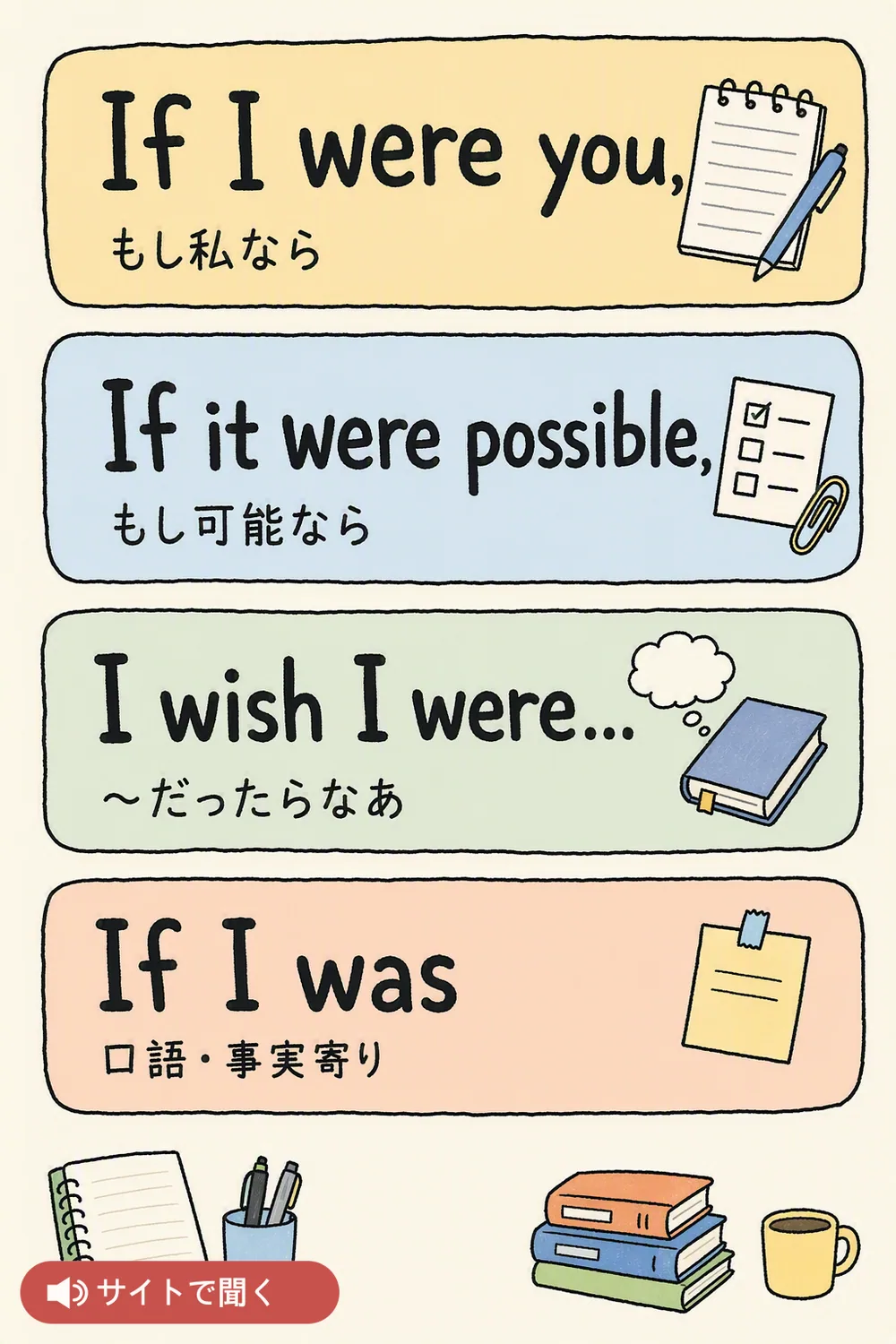 If I were — 仮定法 英単語チャート