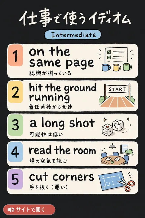 仕事で使うイディオム 英単語チャート