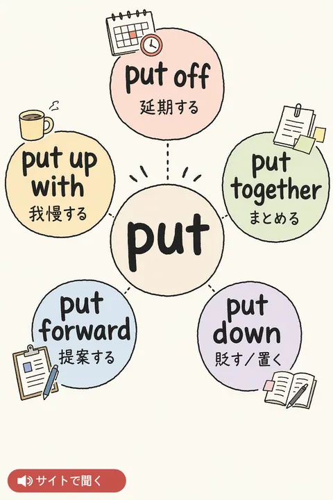 put の句動詞 英単語チャート