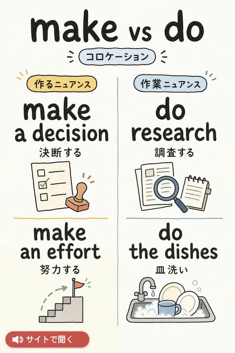 make vs do 英単語チャート