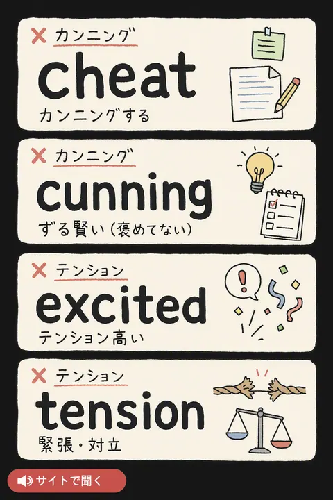 カンニング／テンション 英単語チャート