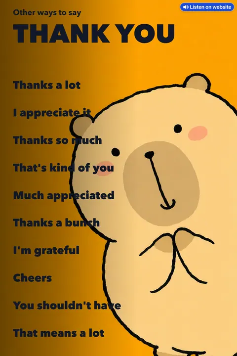 Sound of “Thank you” pronunciation chart