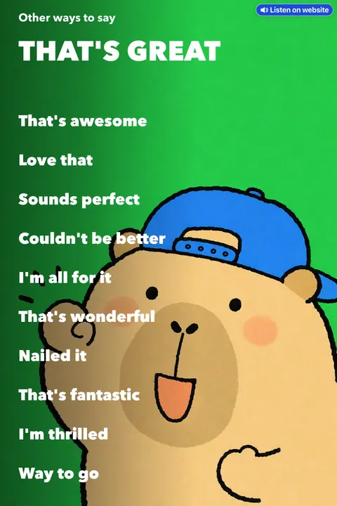 Sound of “That's great” pronunciation chart