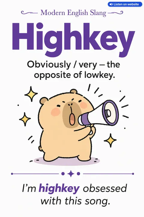 Highkey — English slang chart